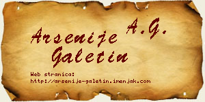 Arsenije Galetin vizit kartica